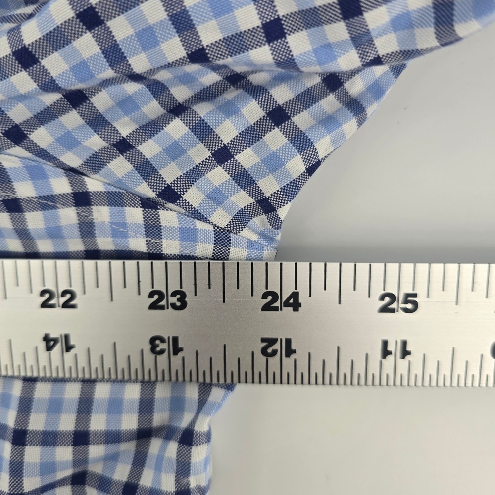 Ralph Lauren Mens Large Blue Gingham Plaid Non-Iron Button Down Shirt LS - Picture 5 of 6